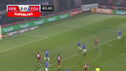 VIDEO | Ce gol putea să fie! Muhar, bară spectaculoasă în meciul cu FCU Craiova