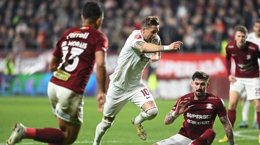 VIDEO ǀ CFR Cluj – Rapid 2-2. Derby feroviar spectaculos cu rezultat în favoarea celor de la Farul