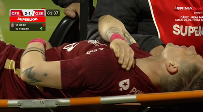 VIDEO | Lovitură pentru CFR Cluj! Deac s-a lovit puternic la umăr şi a fost scos pe targă