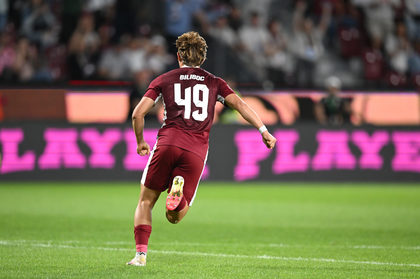 Reacţia lui Lorenzo Biliboc după ce a marcat cel mai rapid gol al sezonului. 