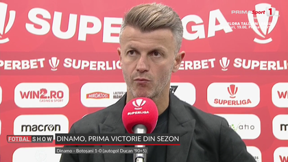 Concluzia lui Ovidiu Burcă după ce Dinamo a smuls cele 3 puncte cu Botoşani în minutul 90+6: ”Suntem într-un moment de tranziţie!” | VIDEO 