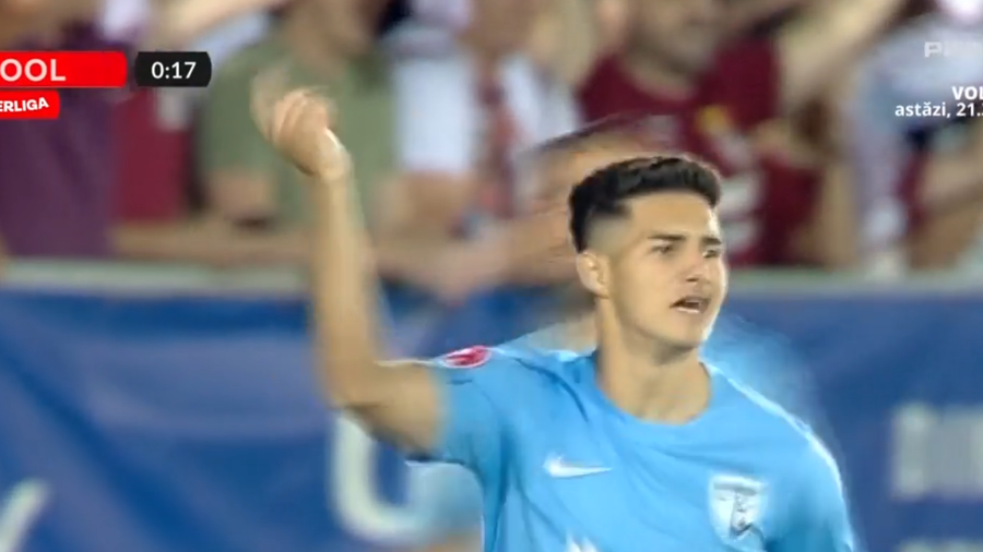 VIDEO | Doru Andrei înscrie al doilea cel mai rapid gol din istoria Superligii! A avut nevoie de 10 secunde să deschidă scorul cu Rapid