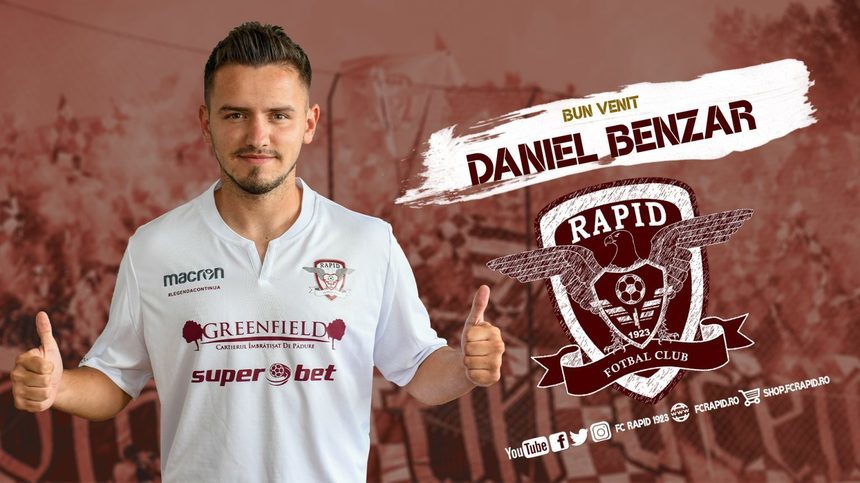 Daniel Benzar, prima reacţie după transferul în Giuleşti: "Mă simt mândru şi sunt foarte fericit să fiu în tricoul Rapidului"