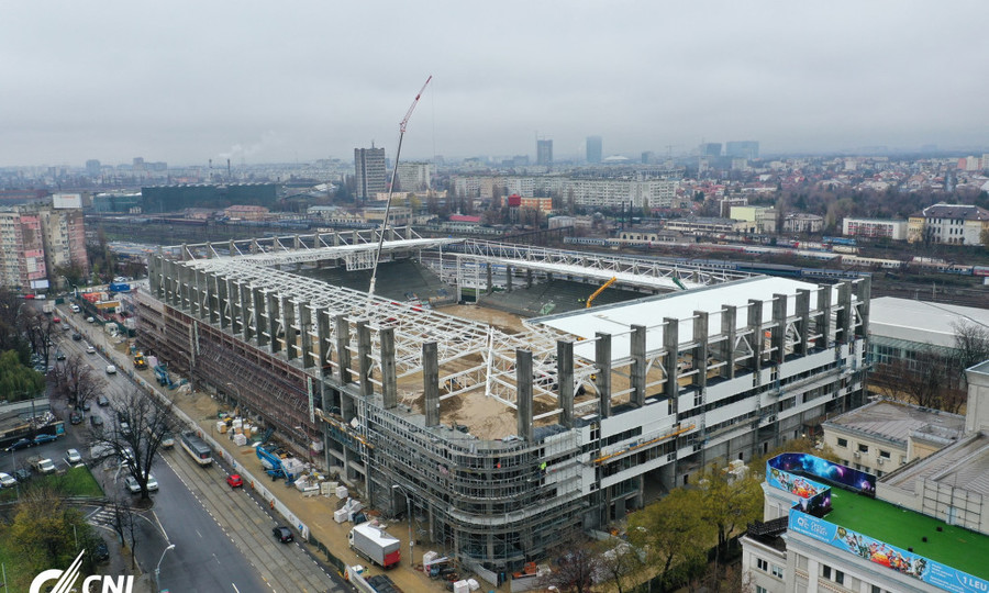 VIDEO | Noul stadion Rapid prinde contur! Acoperişul este în curs de finalizare. Când va fi inaugurată arena