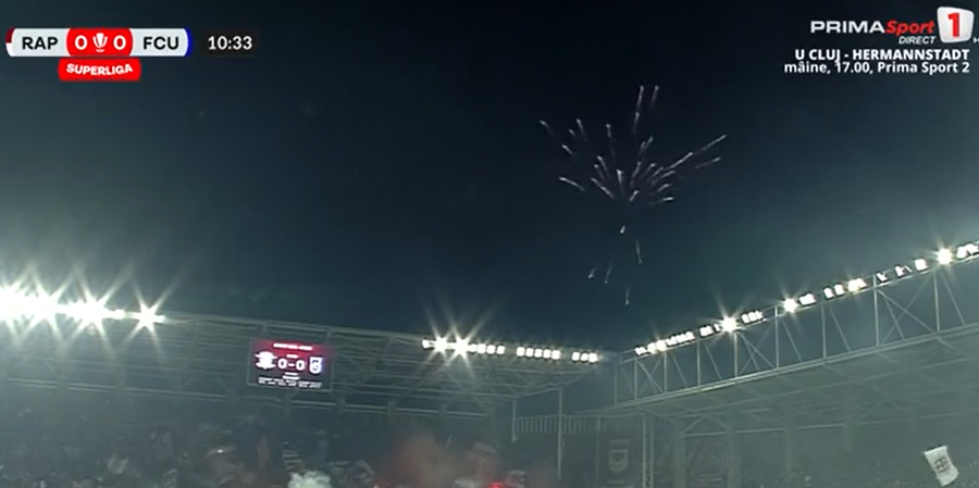 VIDEO | Al doilea Revelion în Giuleşti! Rapid - FCU Craiova, întrerupt câteva minute!