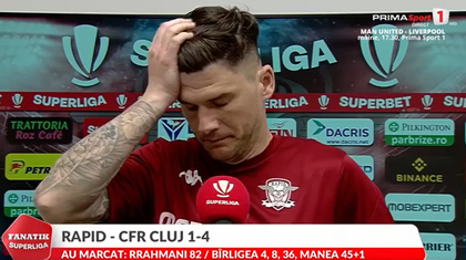 VIDEO | Cristi Săpunaru, dărâmat după umilinţa din Giuleşti cu CFR Cluj. ”Trebuia să schimbăm 11 jucători la pauză”