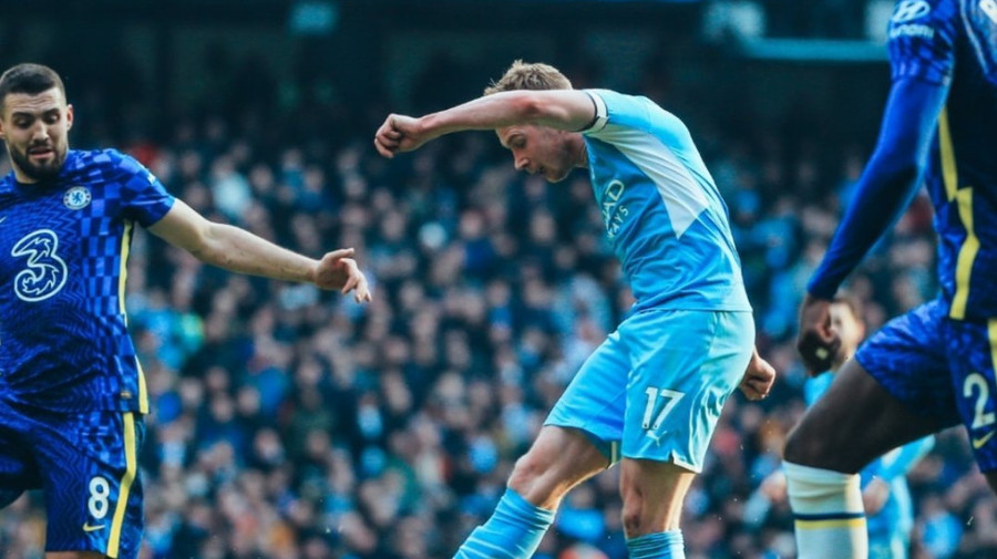 Manchester City - Chelsea 1-0. De Bruyne betonează drumul ”cetăţenilor” către titlul din Premier League 