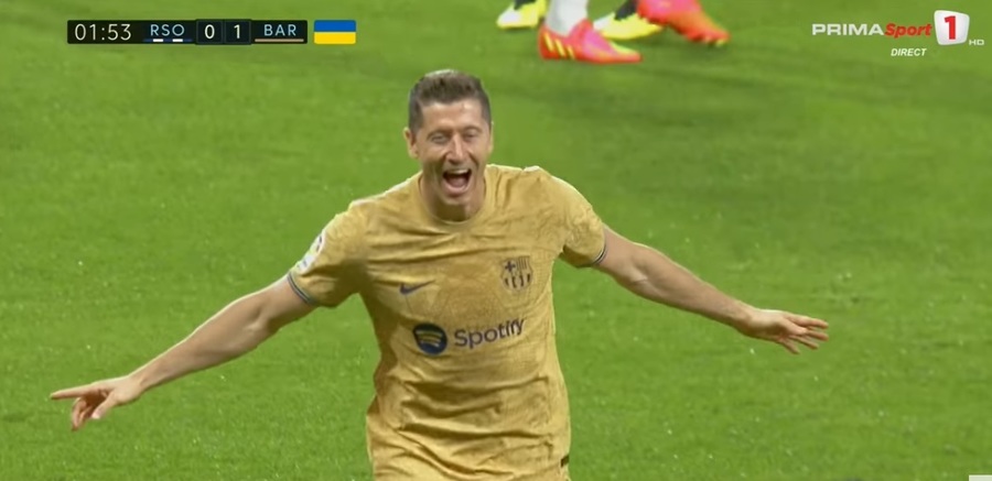 VIDEO | Lewandowski şi-a intrat în mână! Prima dublă pentru Barcelona şi catalanii au câştigat clar cu Real Sociedad! Golul reuşit de polonez în secunda 48