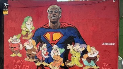 Pictura murală a lui Lamine Yamal, vandalizată la Barcelona