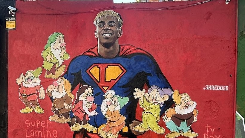 Pictura murală a lui Lamine Yamal, vandalizată la Barcelona