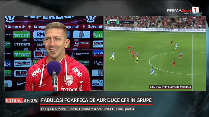 VIDEO | Eroul CFR-ului cu Maribor, prima reacţie după golul fabulos: "Mă bucur pentru echipă, nu pentru mine"