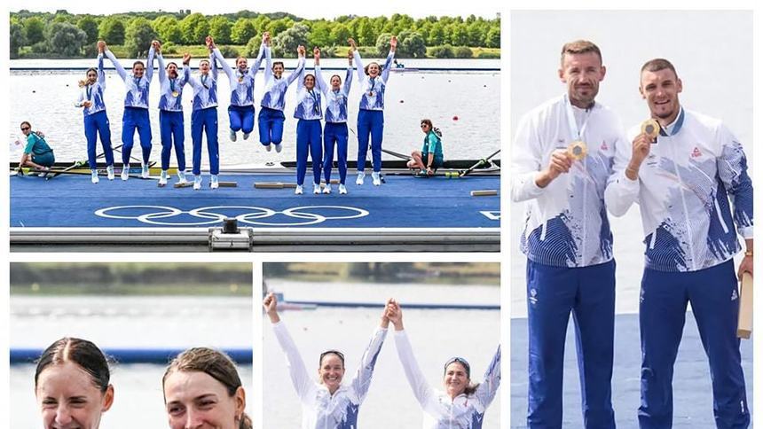 Canotorii medaliaţi la JO de la Paris au revenit în ţară. S-a întors din Franţa şi lotul de gimnastică