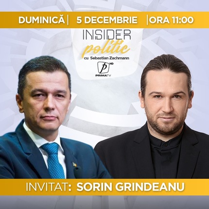 Vicepremierul Sorin Grindeanu vine la Insider Politic