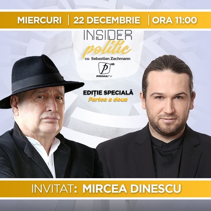 32 de ani de la fuga lui Ceauşescu şi debutul Revoluţiei din 1989. Istoria prin ochii lui Mircea Dinescu se vede într-o ediţie specială Insider Politic