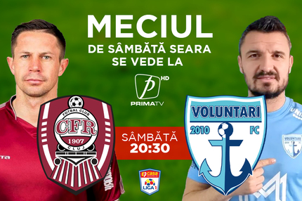 CFR Cluj - FC Voluntari, sâmbătă, la 20:30