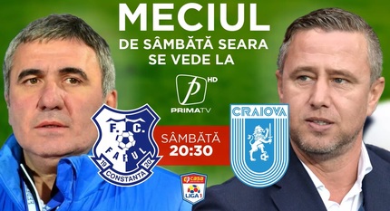 Farul - CS Craiova, sâmbătă, de la 20:30