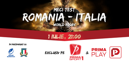 Prima Sport 1 şi Prima 2 difuzează în direct meciurile test ale naţionalei de rugby