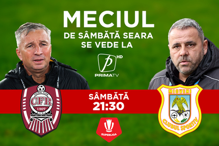 CFR Cluj - CS Mioveni, sâmbătă, de la 21:30