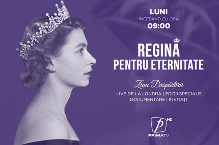 Regină pentru eternitate, un program special la Prima TV dedicat funeraliilor Reginei Elisabeta a II-a