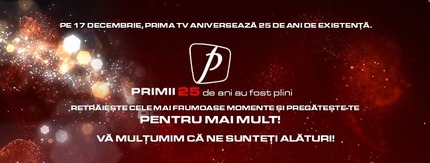 Program special pe 17 decembrie. Prima TV sărbătoreşte primii 25 de ani