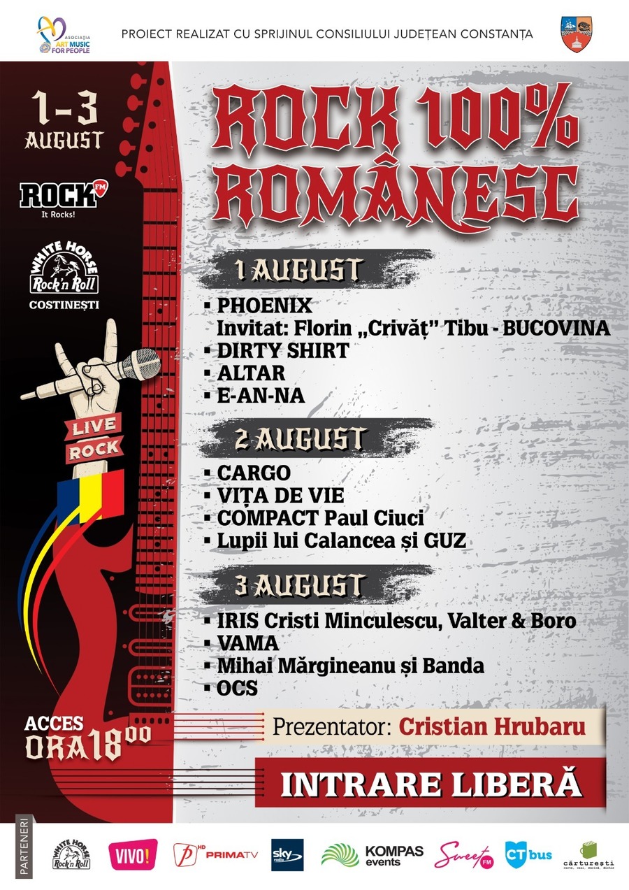 O săptămână de rock la White Horse Costineşti! Cele mai mari nume din rock-ul românesc vor urca pe scenă între 1 şi 6 august