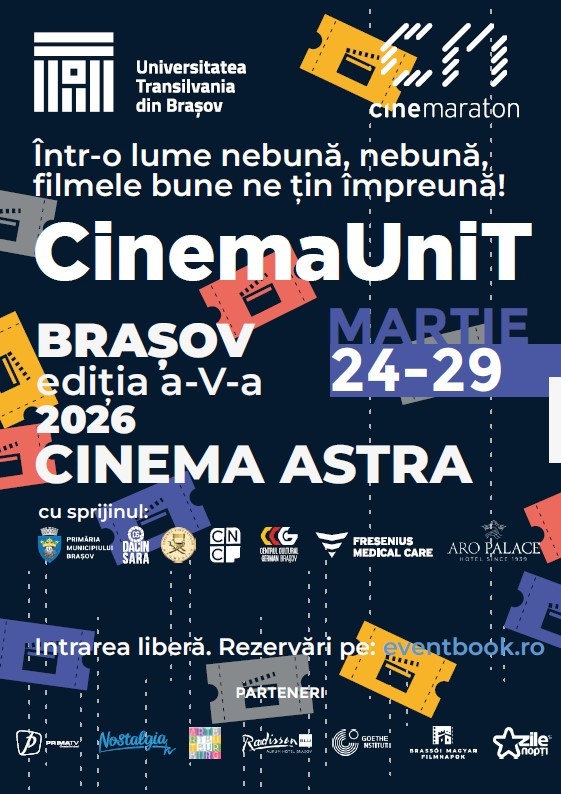 CinemaUniT ajunge la ediţia a V-a: film românesc, dialog multicultural şi invitaţi de marcă la Braşov
