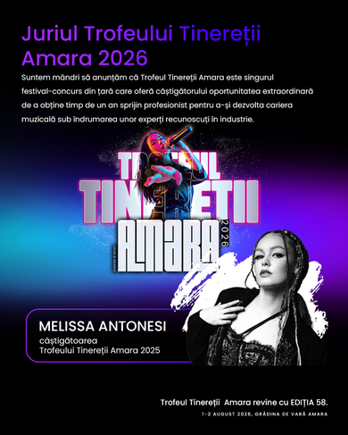 Melissa Antonesi, câştigătoarea Trofeului Tinereţii Amara, ediţia 57, revine anul acesta în festival dintr-o nouă perspectivă, ca membru al juriulu