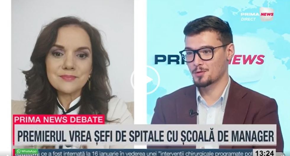 VIDEO. Jurnalist Prima News: România are o şcoală pentru manageri de spitale încă din anii 90