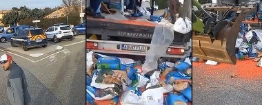 VIDEO. Camioane cu carne şi grâu din România, atacate de fermierii francezi: „A fost un vandalism total!”