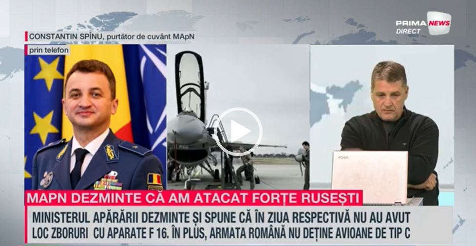 MApN dezminte, la Prima News, că România ar fi atacat forţe ruseşti. ”Este o gogomănie şi nu este pentru prima dată când combatem astfel de dezinformări”