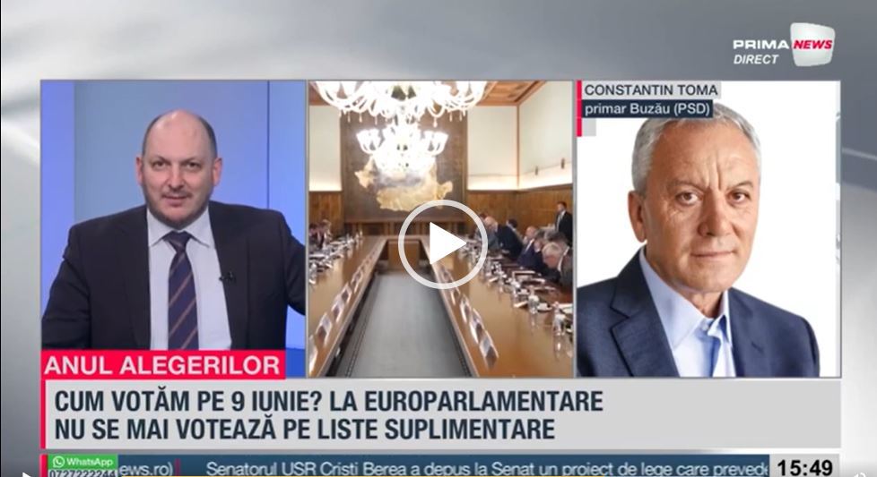 VIDEO. Primarul Buzăului, replică pentru Rareş Bogdan, la Prima News: Dacă era atâta lapte şi miere în PNL, de ce primarii lor din Buzău, zece de toţi, au trecut la PSD?