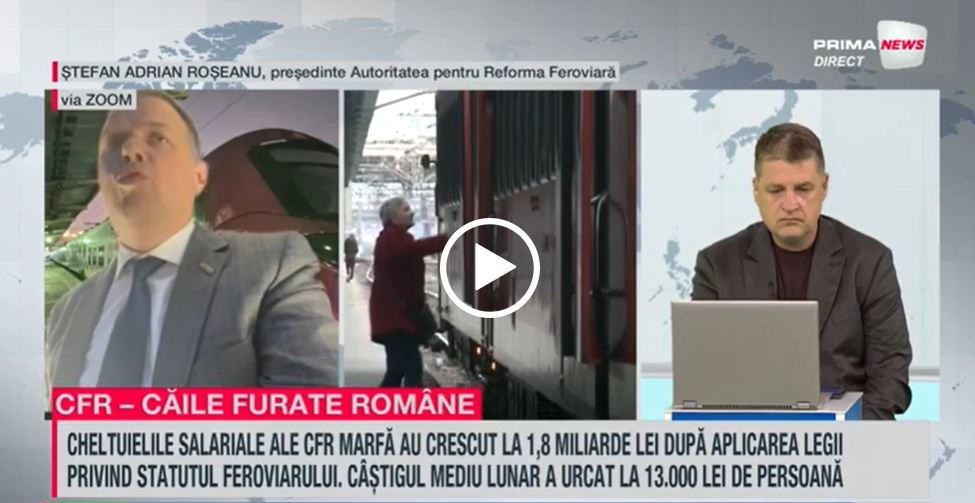 VIDEO. Preşedintele Autorităţii pentru Reforma Feroviară explică la Proiect de ţară: România ce e cu datoria de 200 de milioane de euro a CFR Călători