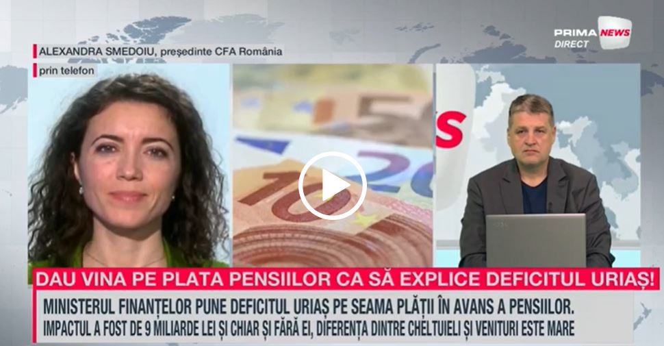 VIDEO. Alexandra Smedoiu, preşedinte CFA România, la Proiect de ţară, despre deficitul bugetar din primele patru luni: Mereu în anii electorali deficitul creşte mai mult