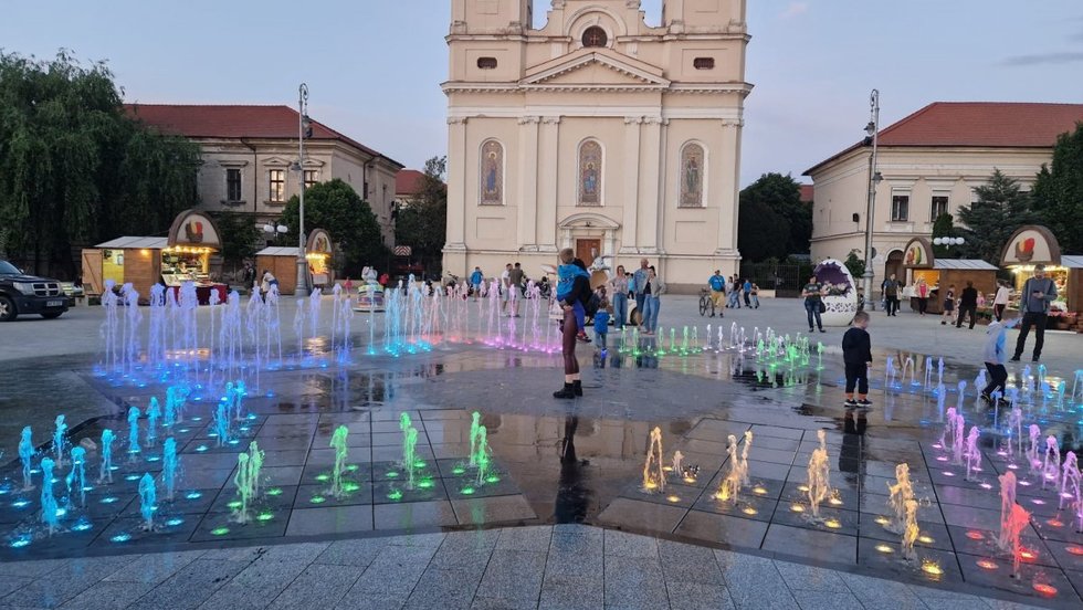 Cea mai nouă fântână arteziană din municipiul Arad, reabilitată cu 29 de milioane de lei, loc de spălat covoare. Cu cât a fost amendată femeia care a făcut asta