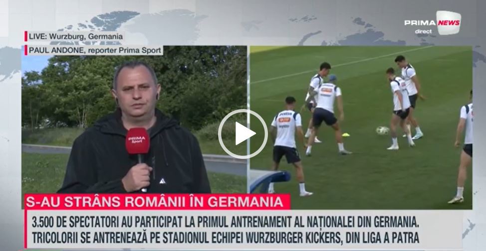 VIDEO. Proiect de ţară: România: Detalii de la primul antrenament al naţionalei în Germania. Peste 4.000 de fani prezenţi. Cine a fost favoritul tribunelor şi care va fi primul 11 cu Ucraina