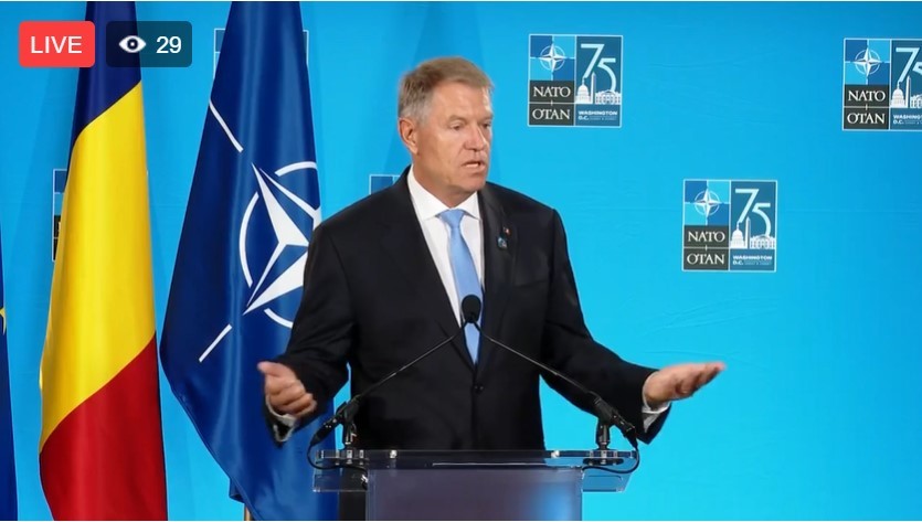 VIDEO LIVE. Declaraţii de presă susţinute de Klaus Iohannis la Summitului NATO de la Washington, D.C.