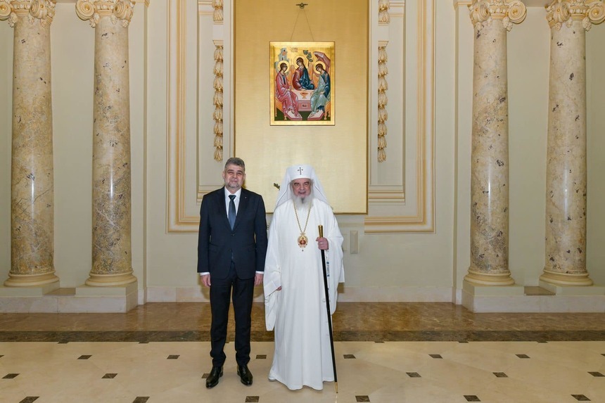 Marcel Ciolacu şi Nicolae Ciucă, prezenţi la aniversarea Patriarhului Daniel