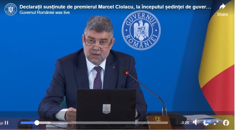 VIDEO LIVE. Premierul Marcel Ciolacu: Aprobăm un set de măsuri pentru desfăşurarea "în bune condiţii" a alegerilor prezidenţiale şi locale