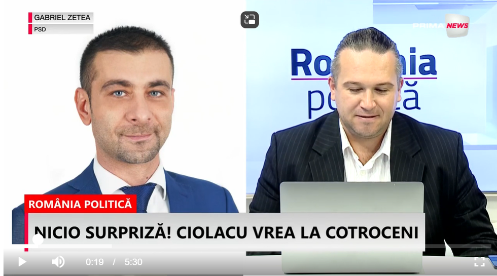 VIDEO. Gabriel Zetea (PSD), despre şansele lui Marcel Ciolacu la prezidenţiale, în emisiunea România politică