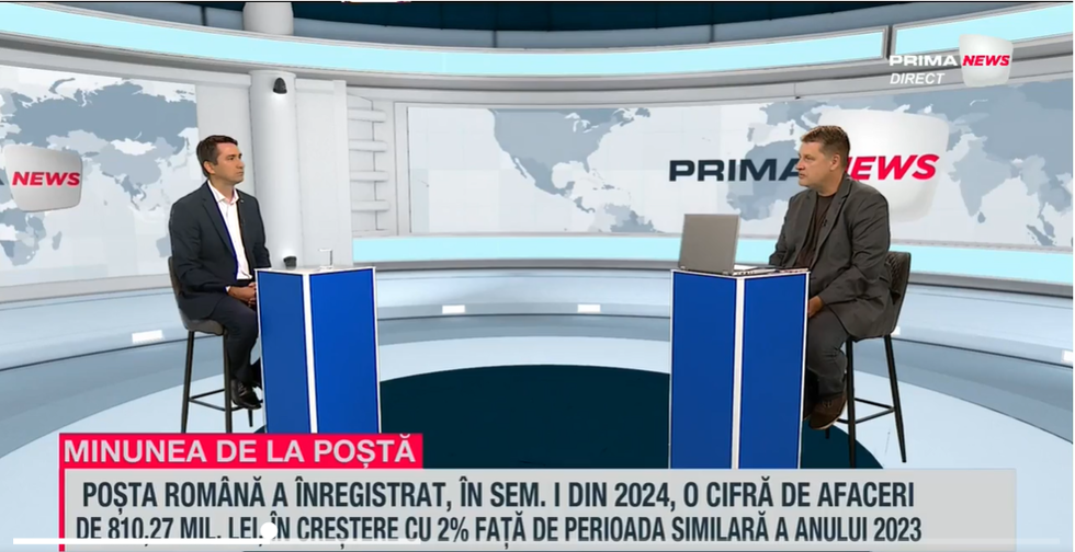 Profitul obţinut de Poşta Română, după primul semestru din 2024. Valentin Ştefan, directorul instituţiei, despre cifra de afaceri, în emisiunea Proiect de ţară