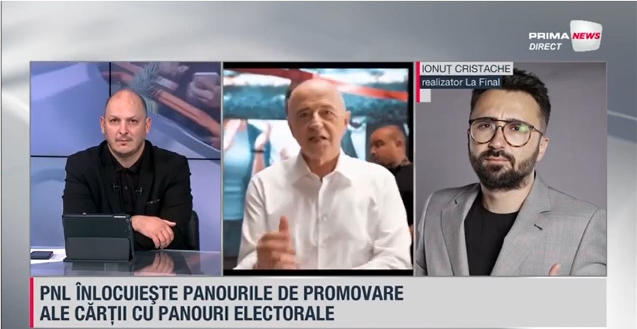 VIDEO. Cum comentează Ionuţ Cristache, realizator Prima News, modul lui Mircea Geoană de a-şi anunţa candidatura: "A folosit însemnele NATO antrenându-se pentru prezidenţiale" 