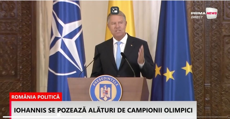 VIDEO LIVE. Campionii români, primiţi la Cotroceni. Discursul lui Iohannis, în direct la România politică, pe Prima News