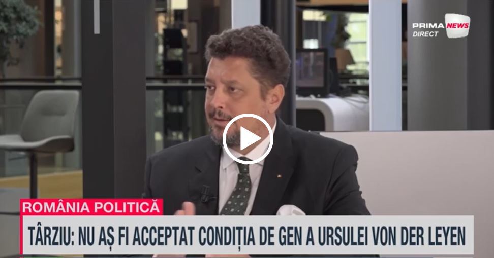 VIDEO. Claudiu Tîrziu, la România politică: Cu toţii am sperat la un portofoliu mai important. Nu aş fi acceptat condiţia de gen a Ursulei von der Leyen