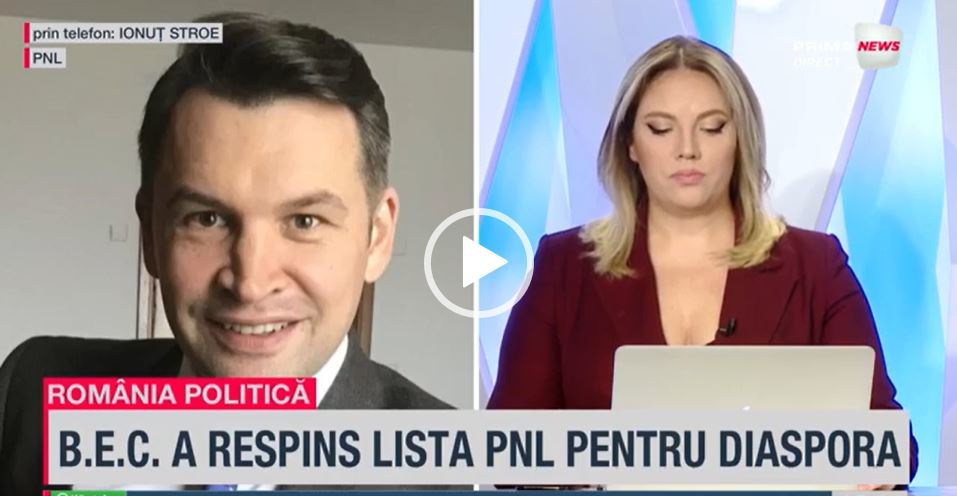 VIDEO. Ionuţ Stroe, la România politică, după ce BEC a respins lista de candidaţi a PNL pentru diaspora: Vom depune contestaţie