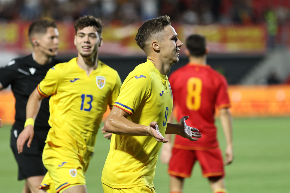 România U21 a învins cu 6-2 Muntenegru U21 şi va juca marţi, pe Giuleşti, partida decisivă pentru calificarea la EURO cu Elveţia