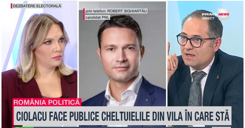 VIDEO. Luptă politică în direct la România politică. Robert Sighiartău (PNL): Vreţi să vorbim despre mafia pe care o coordonează nepotul lui Ciolacu? Am caracatiţa printată. Bogdan Matei (PSD): Ciucă este un mare leneş. Nu vine la muncă