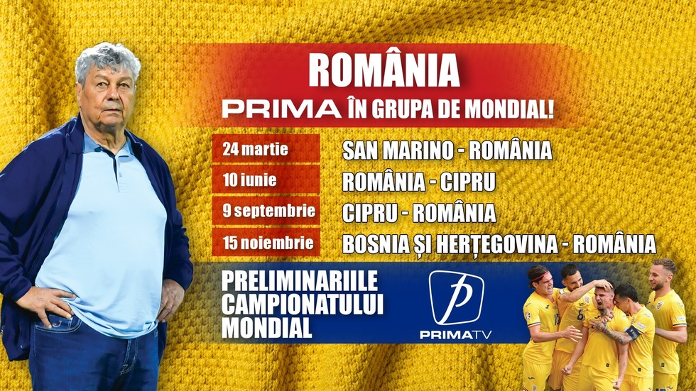 Toate privirile pe Prima TV! Naţionala intră în acţiune pentru calificarea la Campionatul Mondial din 2026