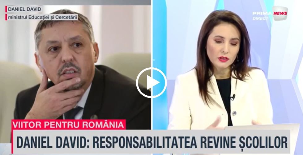 VIDEO. Ministrul Educaţiei, Daniel David, la Viitor pentru România: Planurile-cadru pentru liceu vor fi gata în luna mai