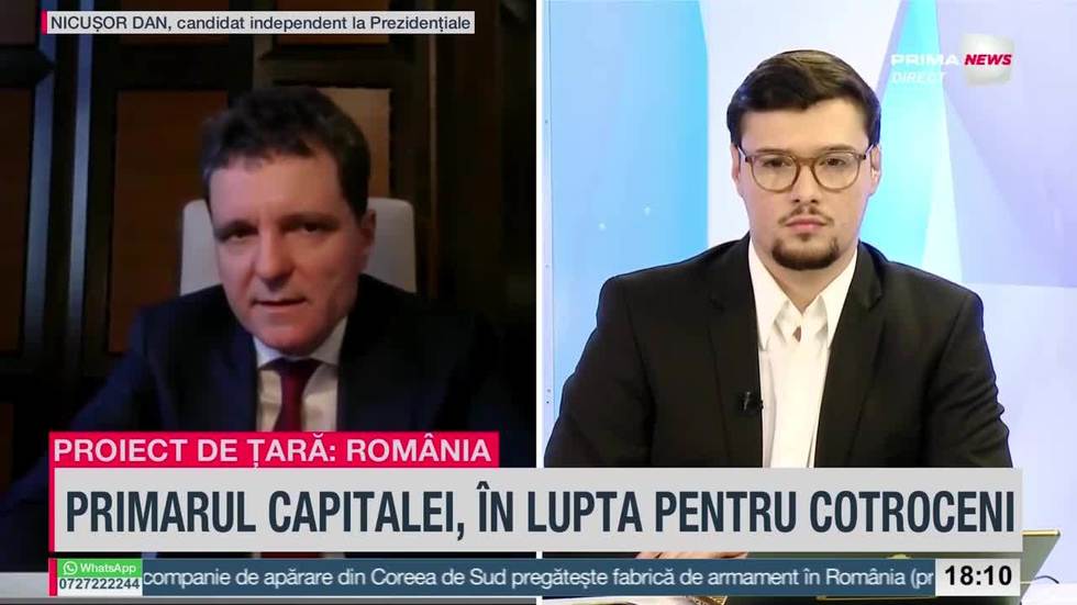 VIDEO. Nicuşor Dan, la Prima News: La cum arată lucrurile azi, în turul doi va fi o luptă între un candidat proeuropean şi unul izolaţionist