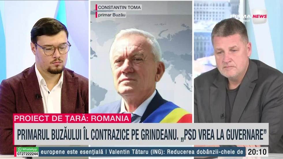VIDEO. Constantin Toma, primarul PSD-ist al Buzăului, la Proiect de ţară: Dacă acum se fac alegeri, probabil că nu scoatem nici 10%